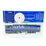 Corgi 1/50 diecast truck issue comprising No. 76402 Scania Curtainside in the livery of Norfolk