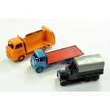 Diecast trio comprising Budgie Coca Cola Truck plus Dinky Guy Flat Truck and scarce Dinky Military