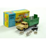 Corgi No. 484 Dodge Kew Fargo Livestock Transporter with beige cab, graphite grey chassis, green