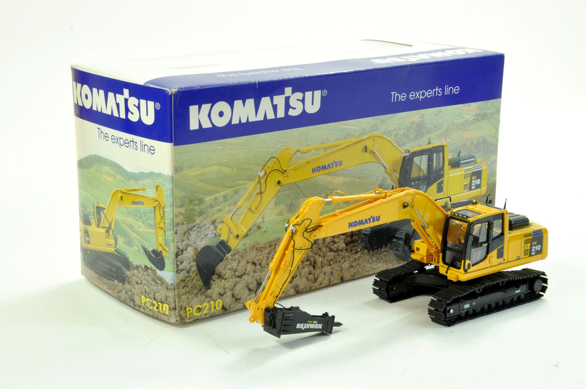 Universal Hobbies 1/50 Komatsu PC210 Tracked Excavator. Excellent, complete and with original box.