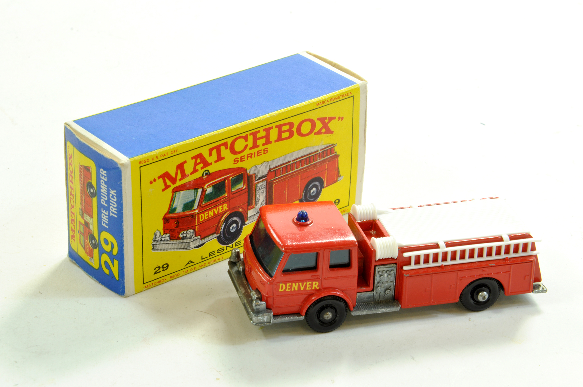 Matchbox Regular Wheels No. 29C Fire Pumper Truck. Very Good to Excellent in Very Good to