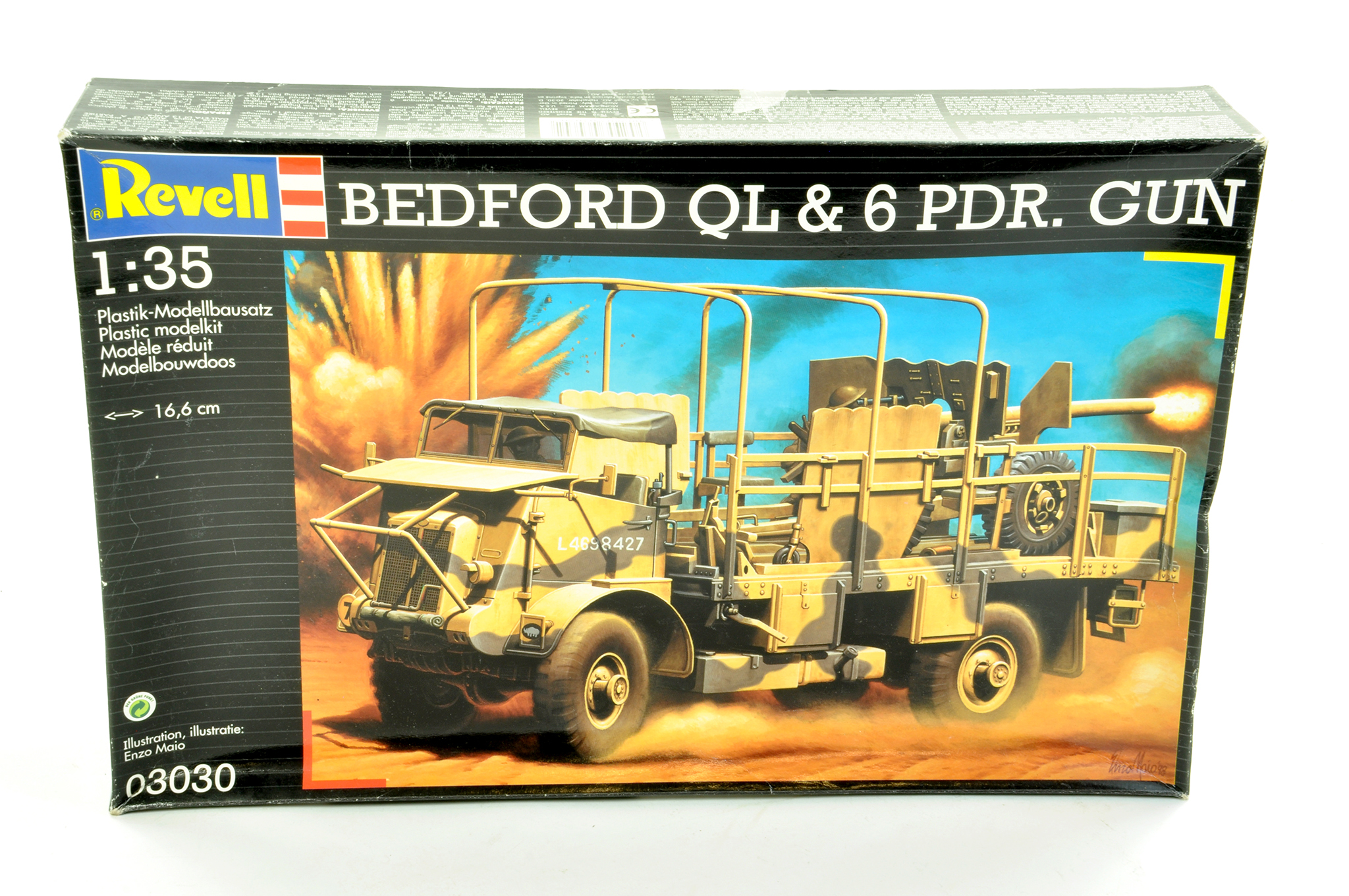 Revell Plastic Model kit comprising 1/35 Bedford QL and Gun. Complete. Ex Shop Stock. Enhanced