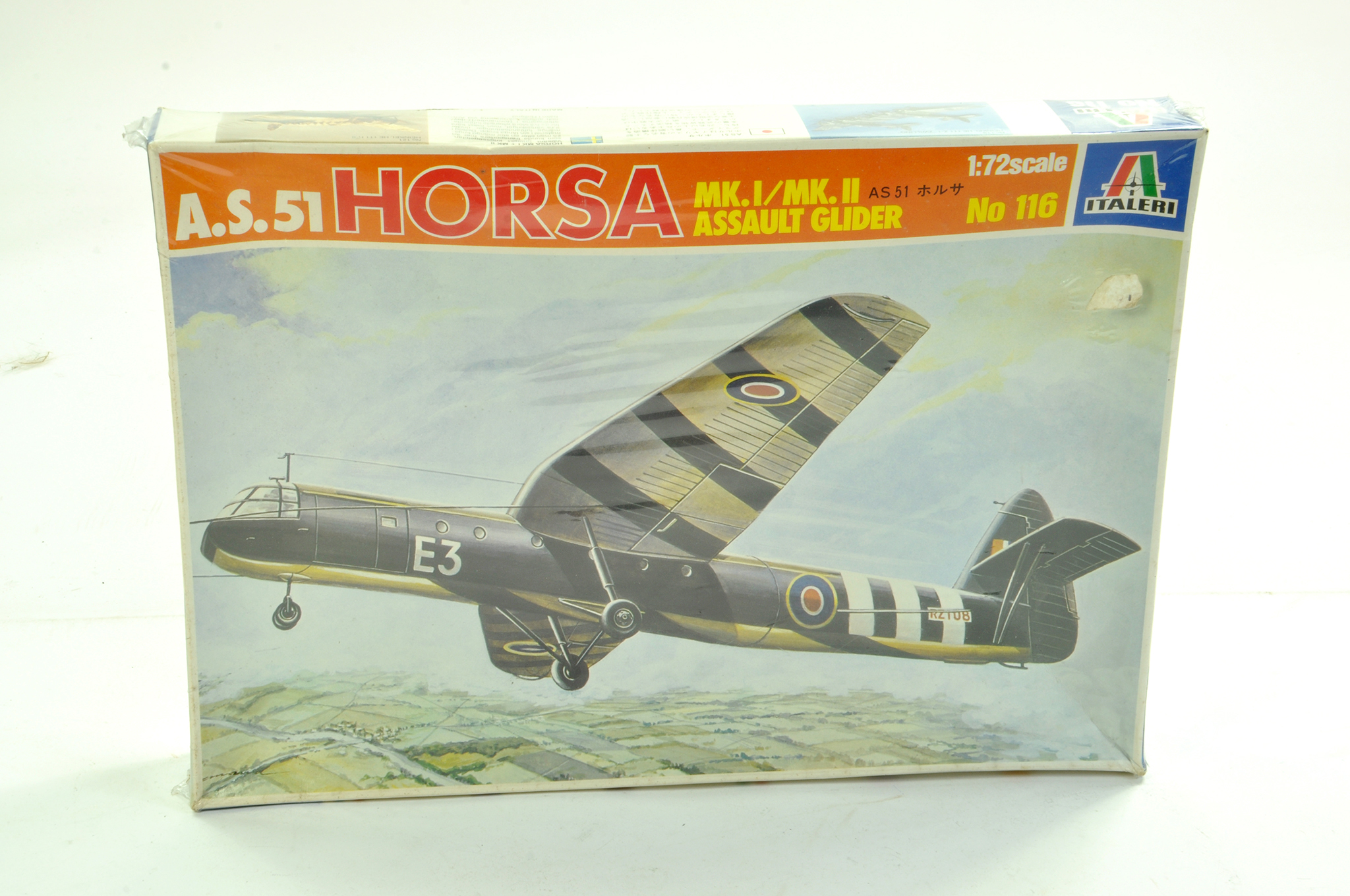 Italeri Plastic Model kit comprising 1/72 AS51 Horsa Glider. Complete. Ex Shop Stock. Enhanced