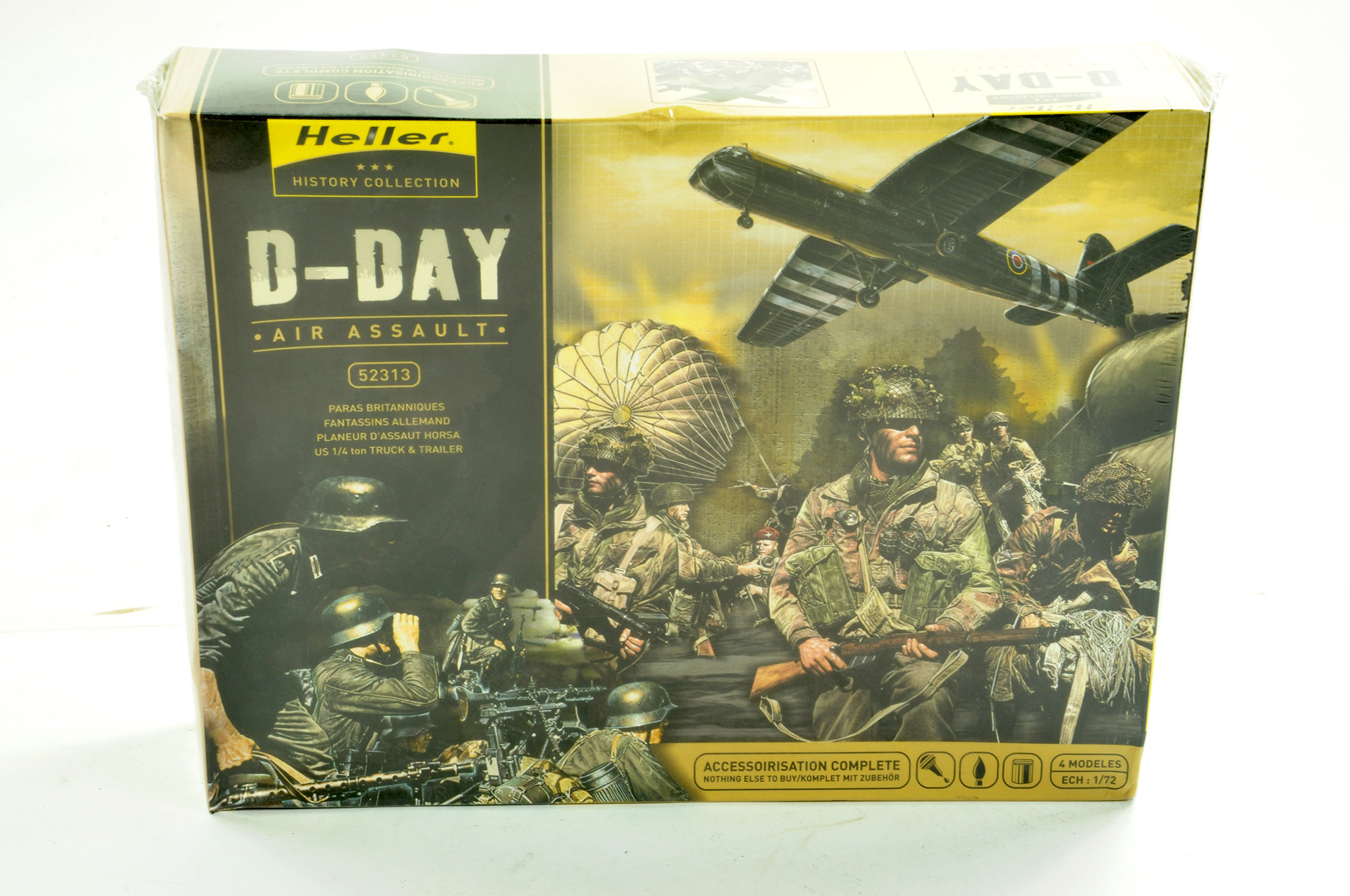 Heller Plastic Model kit comprising 1/72 D-Day Air Assault with Vehicles and Figures. Complete. Ex