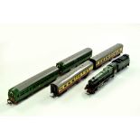 Model Railway H0 00 issues comprising Powered Coaches plus steam locomotive. Untested but appears