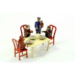 Taylor & Barrett Pre-War Set No. 179 Chimpanzees Tea Party (metal version) comprising three seated