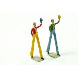 Britains Circus Clowns on Stilts. Generally excellent examples, little or no paint wear. Little or