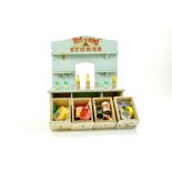 Tri-ang Stores large original wooden shop point of sale arrangement comprising miniature food and