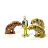 Britains Circus Tigers and Tamer. Generally excellent examples, little or no paint wear. Little or