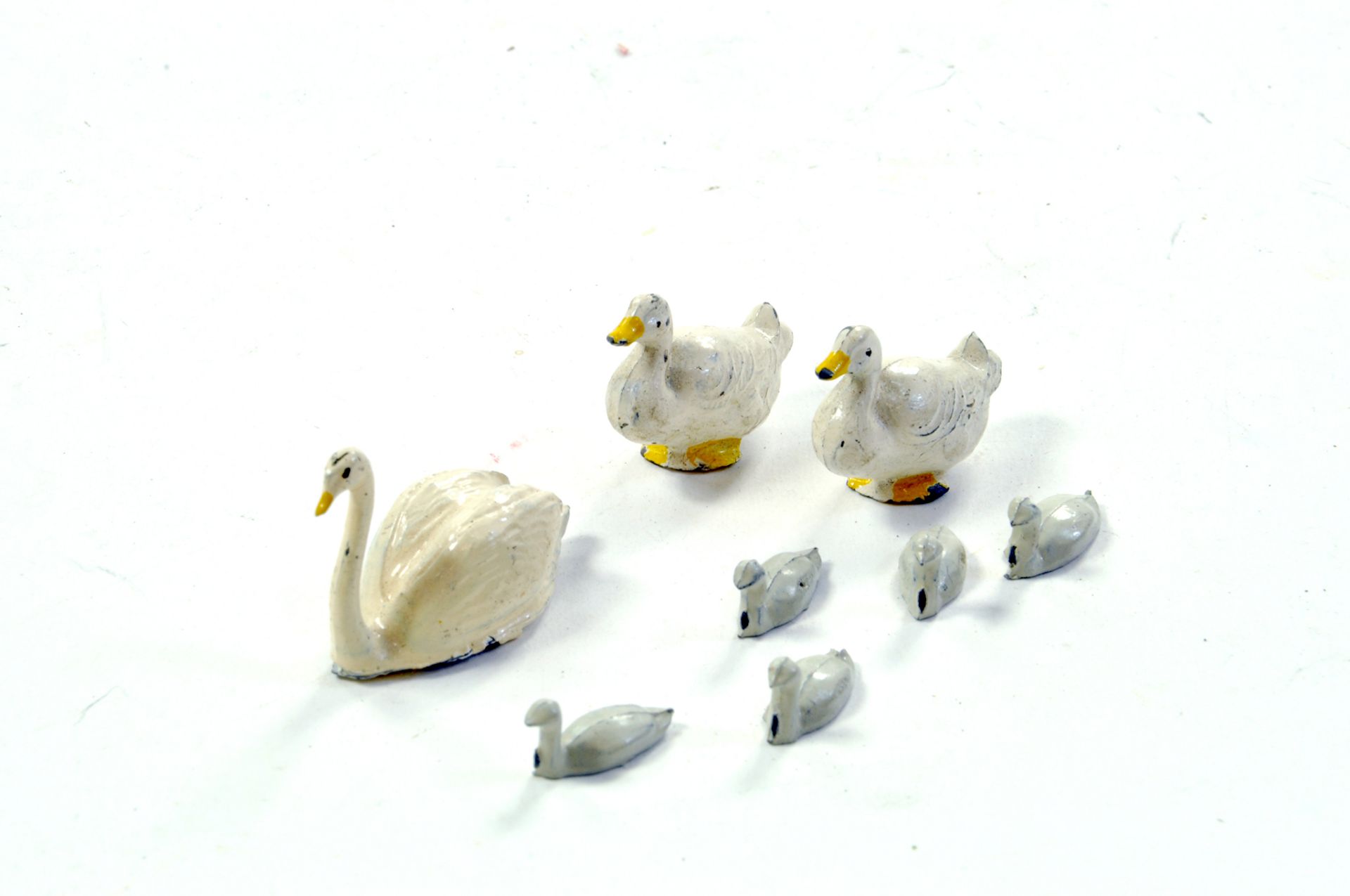 Britains group of swans (no. 622), ducks (no. 533) and cygnets. Superb examples are ex-shop stock