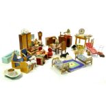 Dolls House Furniture. Eclectic mixture of various items. Impressive items comprising clocks,