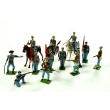 Britains, a selection of metal figures, American Civil War issues. Some mounted. Superb group,