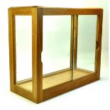 A high quality, Oak, Glass Display Cabinet with shelves. 60 X 50 X 25 CM.  Enhanced Condition
