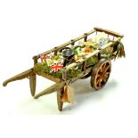 Dolls House Furniture. A large and impressive vintage wooden cart, of age which has been modelled (