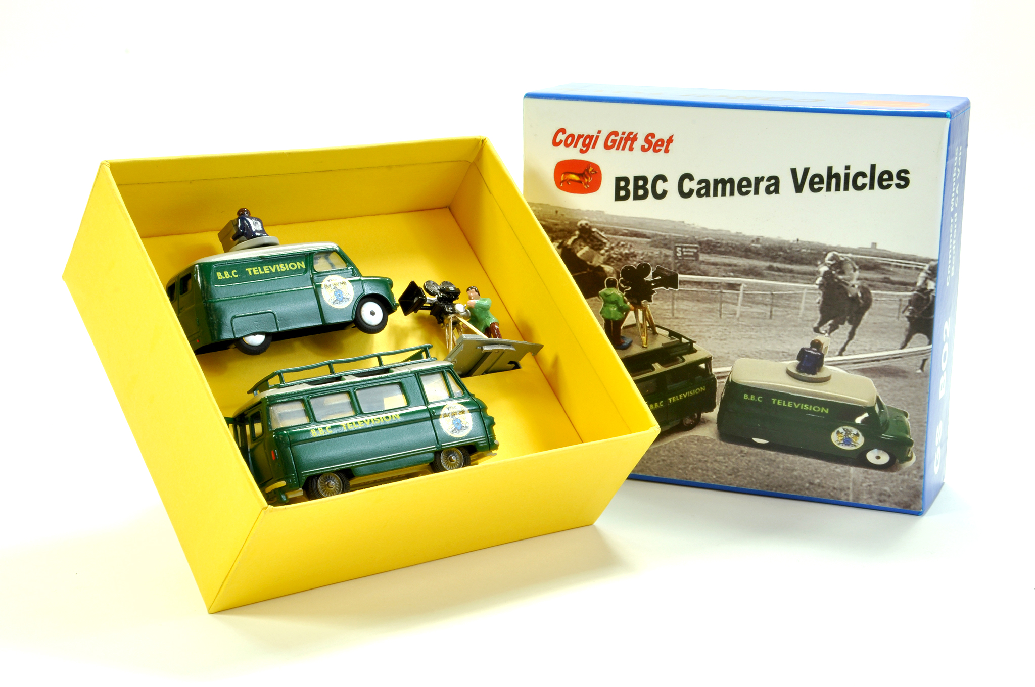 An interesting Code 3 Issue Corgi BBC Camera Vehicles Set comprising Samuelsons Cameravan and the AA