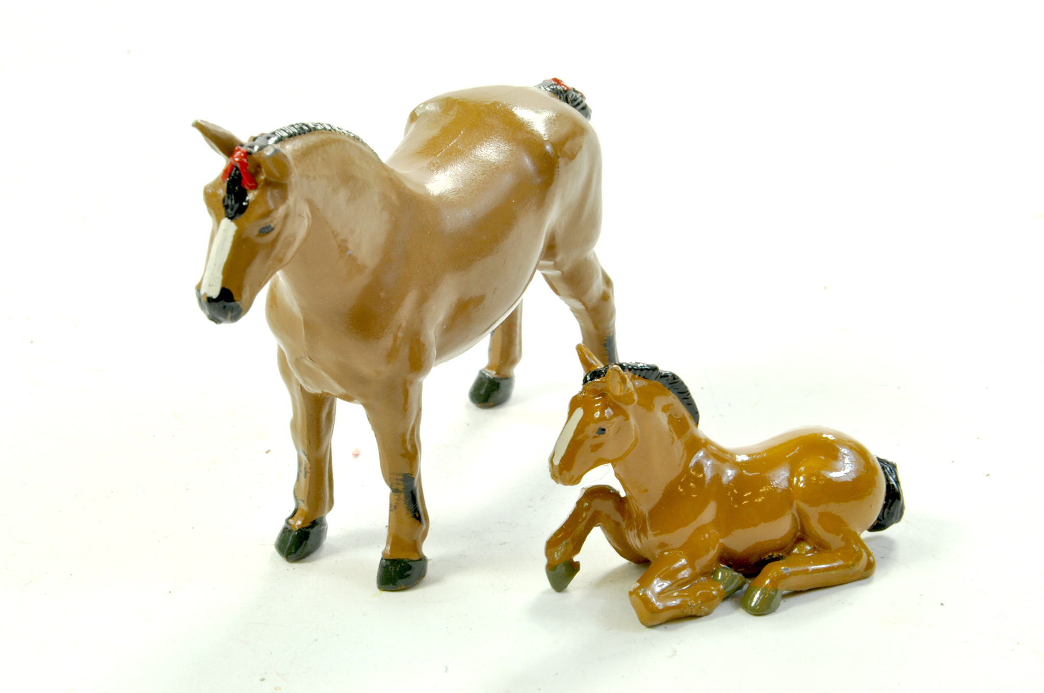 Britains Suffolk Mare and Foal. No. 782 and 783. Superb examples are ex-shop stock hence little or
