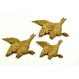 Vintage Trio pertaining to Wall Art, comprising Brass Geese / or ducks. Appear good. Enhanced