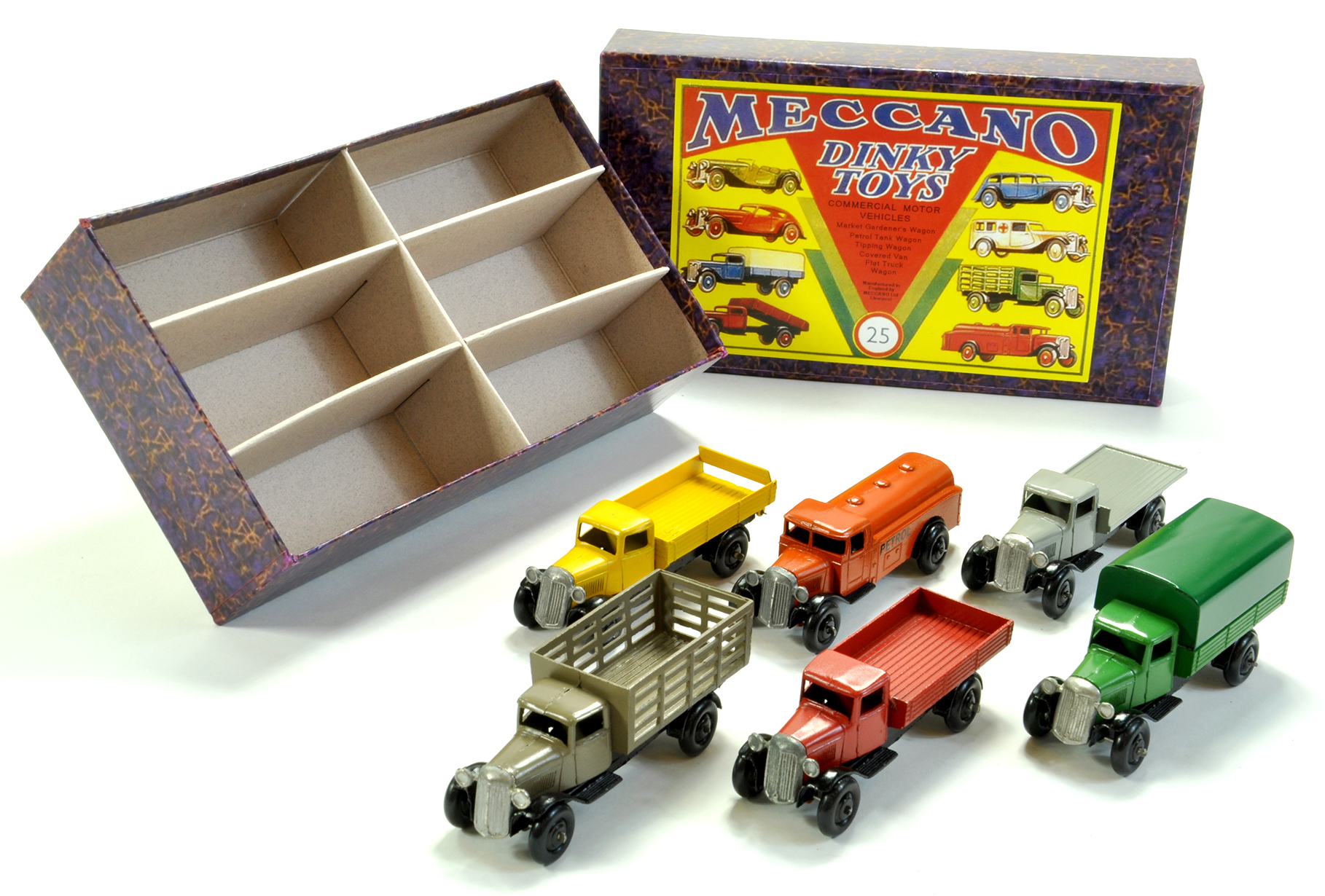 An attractive Dinky 25 Series Commercial Vehicles Set. Restored in Reproduction Box. Excellent.