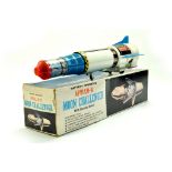 Vintage TN Toys Japan Apollo-X Moon Challenger Rocket, battery operated (untested) with zooming