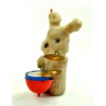 A vintage well-loved mechanical drumming rabbit. Working condition. Enhanced Condition Reports: We