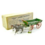 Britains No. 5F Home Farm Series Farm Wagon set, comprising dark green 4 wheel wagon, driver