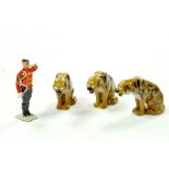 Britains Circus Tigers and Tamer. Generally excellent examples, little or no paint wear. Little or