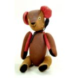 Unusual likely hand-made vintage bear. Bright Colours. Enhanced Condition Reports: We are more