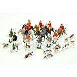 A high quality group of (mostly) Britains Hunt Figures including various mounted figures, various