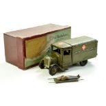 Britains Set No. 1512 Army Ambulance, with driver figure, stretcher plus casualty figure.
