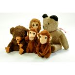 Various plush / stuffed issues, bear duo and monkey trio. Generally very good to excellent. Enhanced