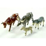 Britains Water Buffalo, Donkey and Young Bull . Superb examples are ex-shop stock hence little or no
