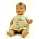 12 ½ ” Vintage English Baby Doll. Painted face, Marked HP England on neck, 4n on back. Generally