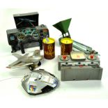 Various Vintage Toys including Electronic Space Game and others. Fair. Enhanced Condition Reports: