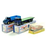 Dinky No. 932 Leyland Comet Wagon, restored plus Foden Flatbed and No. 216 Dino Ferrari. Repro boxes