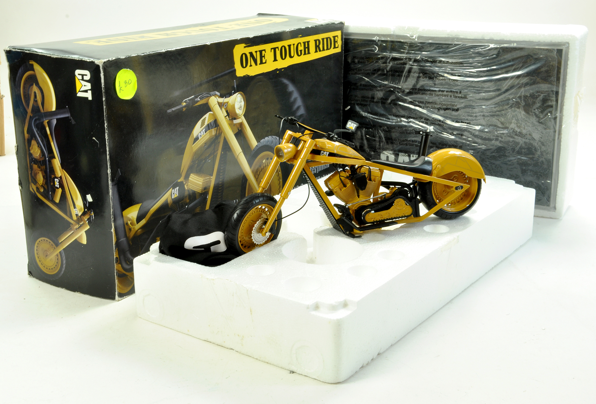 Impressive Large CAT Diecast One Tough Ride Motorcycle. Excellent with Box. Enhanced Condition