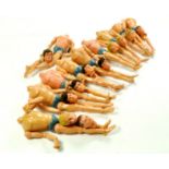 A group of original Action Man comprising 10 figures, all in need of attention, hence spares /