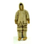 Extremely Scarce Antique Alaskan Eskimo Inuit Handmade Seal Skin Fur 13" Doll. This is a lovely