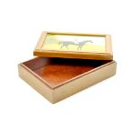 Wooden Box with Horse and Jockey Illustration. Enhanced Condition Reports: We are more than happy to
