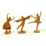 Original Britains Herald Plastic Unpainted Ballerina Figures x 3. Very Good to Excellent. Enhanced