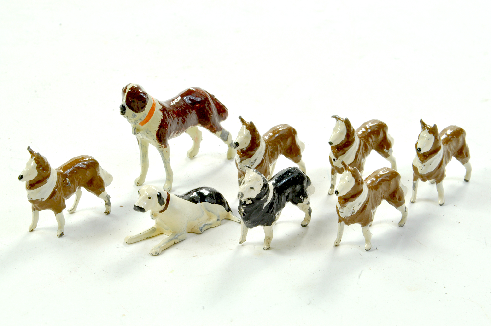 Britains group of dogs. Superb examples are ex-shop stock hence little or no paint wear, some very