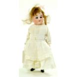 Antique German All-Bisque Doll, 890 , by Simon AND Halbig. 6" (15 cm.) Bisque socket head, blue