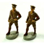 Duo of Elastolin - Composition Type German Soldier / Officer Figures. Very Good to Excellent.