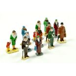 A group of metal Civillian H0 00 scale figures. Display brightly, hence generally excellent.