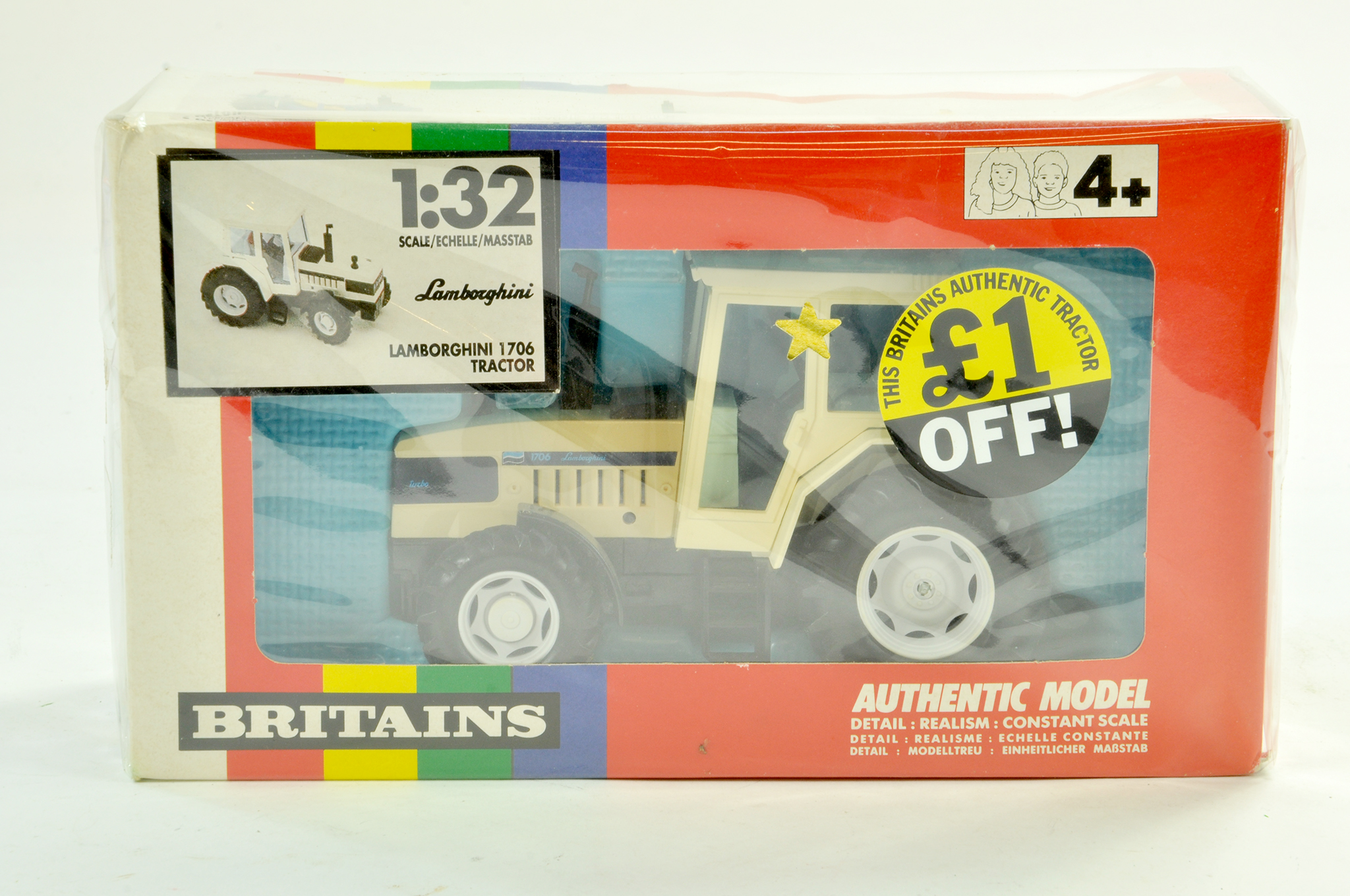 Britains 1/32 Farm issue comprising Lamborghini 1706 Tractor. Excellent, appears to have never