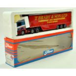Tekno 1/50 diecast truck issue comprising DAF Curtain Trailer in the livery of T Brady. Appears very