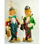 Duo of Large Clown Doll Figures. Spainish made. Appear generally excellent, albeit in need of a