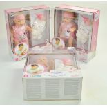 Trio of Zapf Creations Baby Born Dolls. Never removed from boxes, as new. Note: We are always