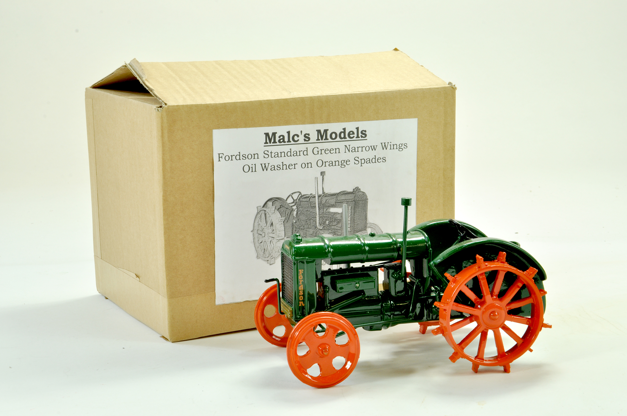 Malc's Models 1/16 Farm issue comprising Hand built Fordson Standard Tractor in green, with narrow