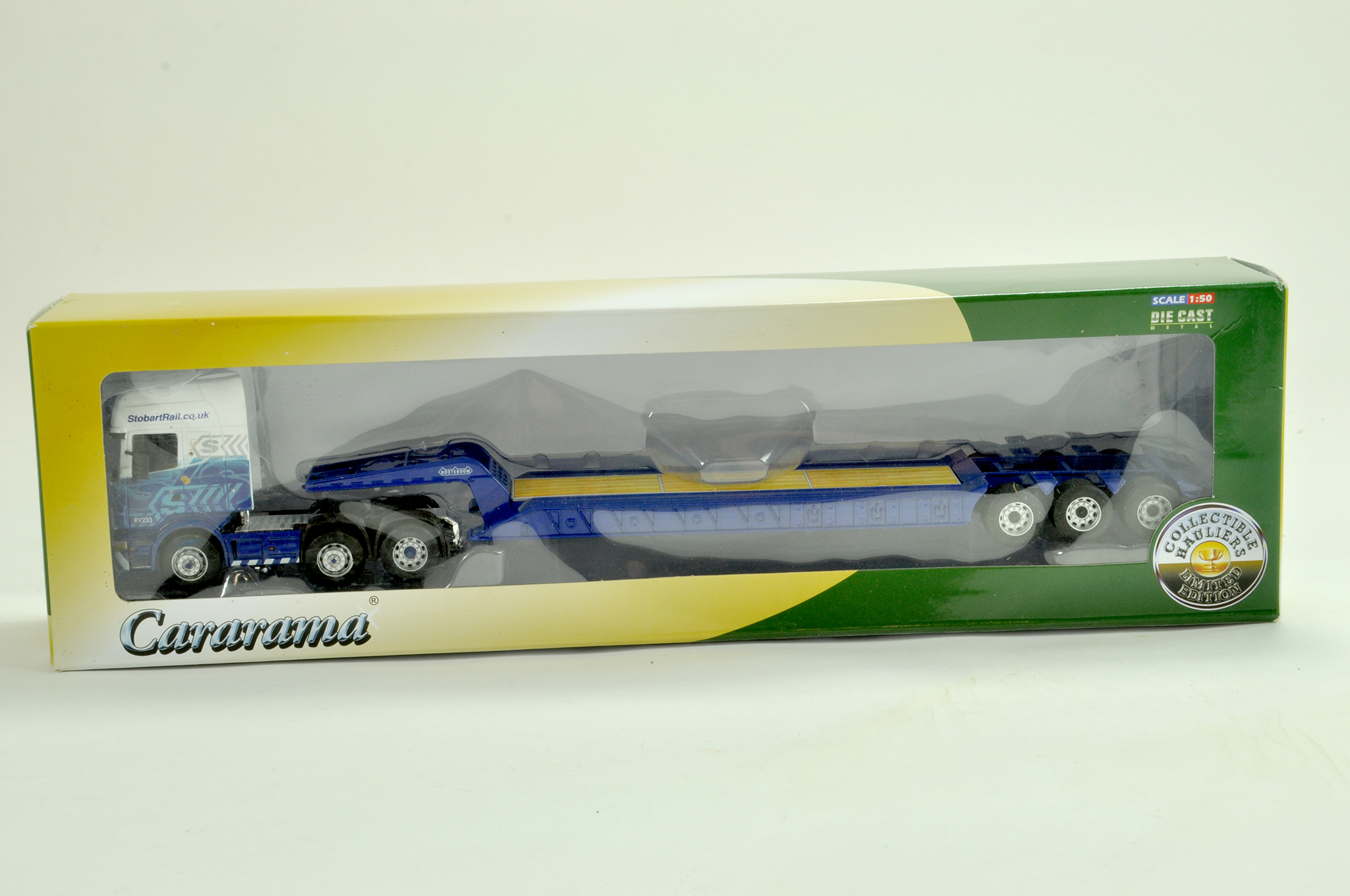 Cararama Diecast Truck issue comprising 1/50 Scania Low Loader in the livery of Stobart Rail. Very