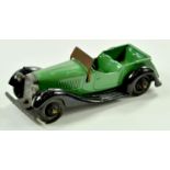 Dinky No. 36E Salmson 2-seater Sports Car. Issue is mid green with solid metal screen, black